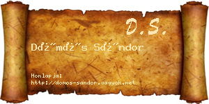 Dömös Sándor névjegykártya